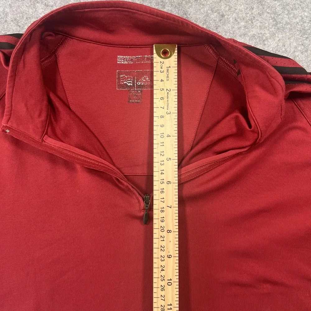 Adidas‎ Climalite Quarter-Zip Pullover XL Red Three Stripe Athletic